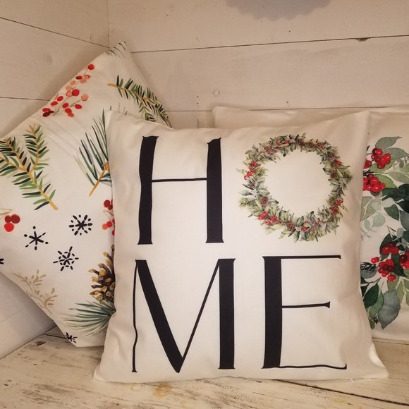 NEW Christmas Winter Holiday Pillow Covers 18x18 - Set of 3 - Picture 3 of 4